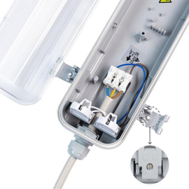 EGB waterdicht  LED armatuur met lamp 2 x 18 Watt IP65