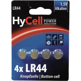 HyCell 4 stuks Alkaline knoopcellen LR44 / AG13  1.5 Volt
