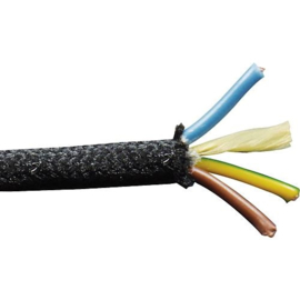 Textielsnoer 3-LiY-Uf 3 x 0,75 mm² zwart per meter