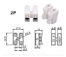 GBO Kunststof klemkroonsteen 0.5 - 2.5 mm² 2 delig 230 Volt