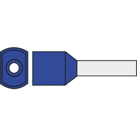 Twin adereindhuls 0.75 mm² geïsoleerd 8 mm blauw TAHB0.75N