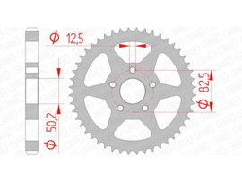 Achtertandwiel Harley	AFAM AF 292803- 48 rear steel  48T, 530 29280348