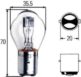 Lamp 12V 35W/35W BA20D Hella / Bosch A kwaliteit