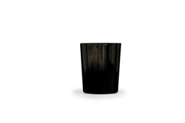Luxe kaars glas zwart mini houten wiek