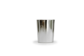 Luxe kaars glas zilver mini houten wiek