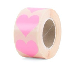 STICKERS  - Hart light pink 30st.