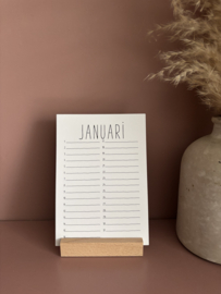Staande verjaardagskalender: nooit meer een verjaardag missen