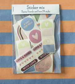 Sticker mix – Friends & Love – 24 vrolijke stickers | FSC®