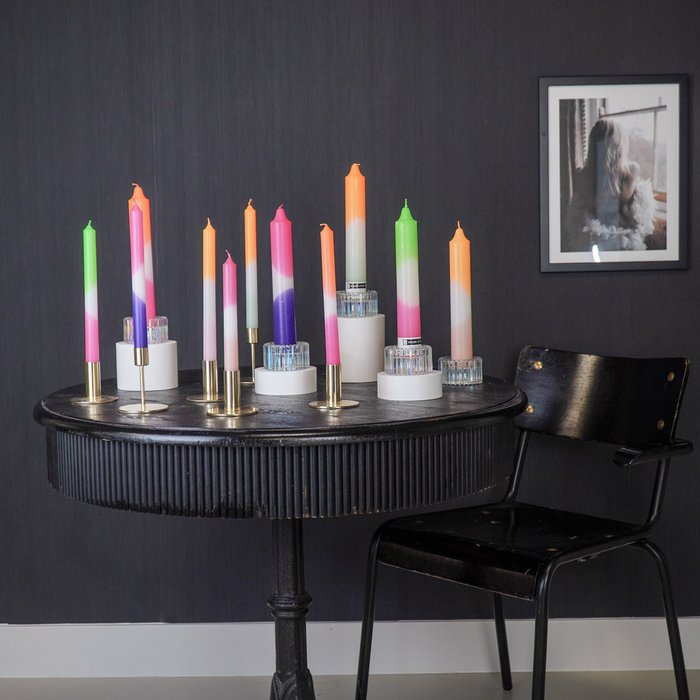 PRE-ORDER: Dipdye kaarsen set 4, paars/wit/roze