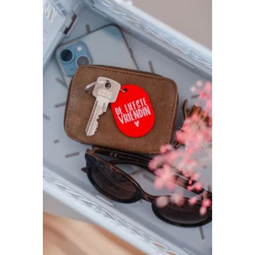 Sleutelhanger de liefste vriendin, rood + roze
