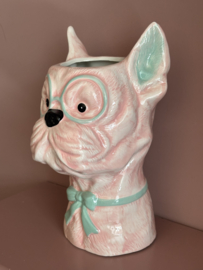 Vaas hond, roze/mint groen