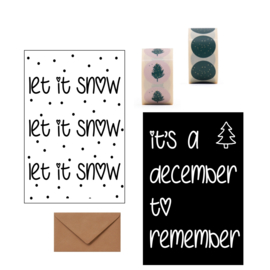 KERSTKAARTENSET - Let it snow/December