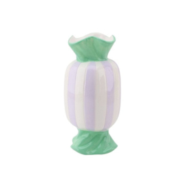 Vaas toffee, mint groen/wit/lila