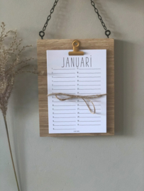 VERJAARDAGS KALENDER oker geel (hanger)