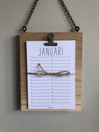 VERJAARDAGS KALENDER  (hanger met ketting)