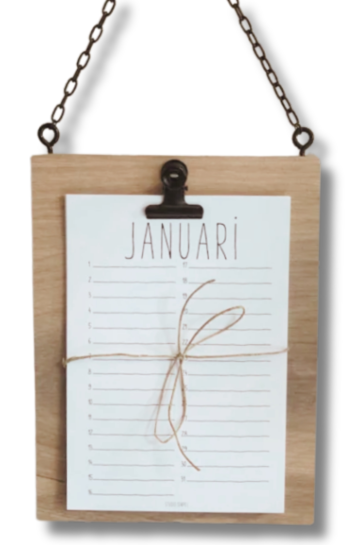 VERJAARDAGS KALENDER  (hanger met ketting)