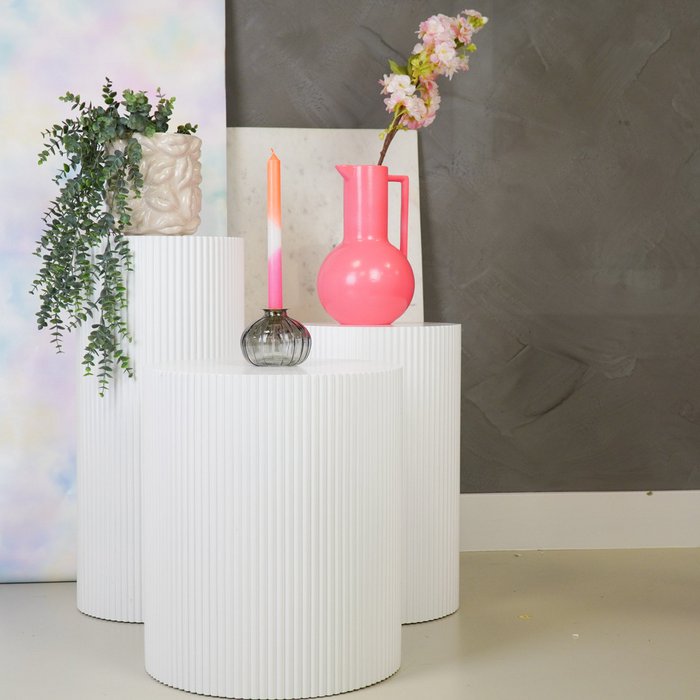 PRE-ORDER: Dipdye kaarsen set 4, roze/wit/oranje