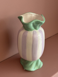 Vaas toffee, mint groen/wit/lila