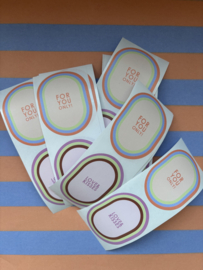 Stickers  - Duo groovy, multi color 24st.