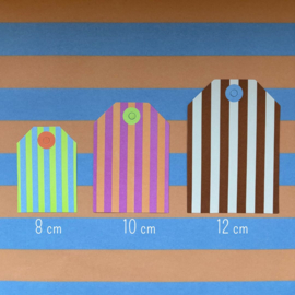 Cadeaulabel streepdesign diverse afmetingen