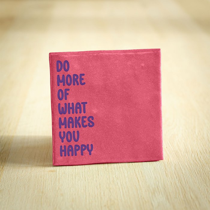Tegeltje happy, donkerroze + paars