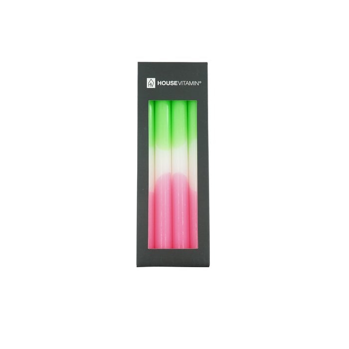PRE-ORDER: Dipdye kaarsen set 4, roze/wit/groen