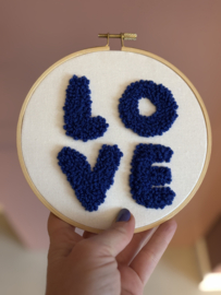 Wandcirkel, love blauw