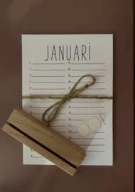 Verjaardagskalender in kaarthouder
