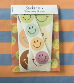 Sticker mix – Smiley – 24 kleurrijke smiley stickers | FSC®