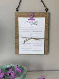 VERJAARDAGS KALENDER  (hanger met ketting)