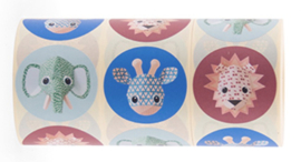 STICKERS  - Wild animal multi color 24st.