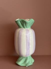 Vaas toffee, mint groen/wit/lila