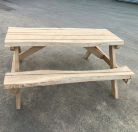 Boomstam picknicktafel Eiken hout