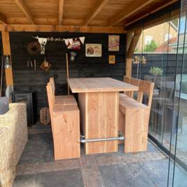 Douglas houten Bartafel met Krukken Biggy