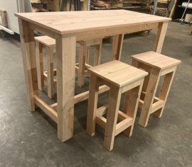 Douglas houten Bartafel met Krukken Jules