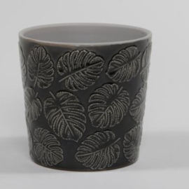 Stoneware flowerpot black