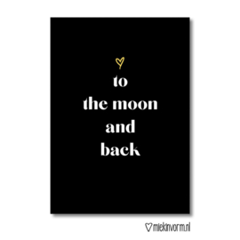 ♡to the moon and back || Ansichtkaart || Miek in Vorm