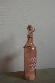 Glazen fles || Hello lovely || Oranje- roze || Met verlichting