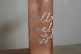 Glazen fles || Hello lovely || Oranje- roze || Met verlichting