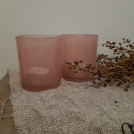 Waxineglas roze doorschijnend