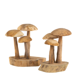 Paddestoelen op houten voet