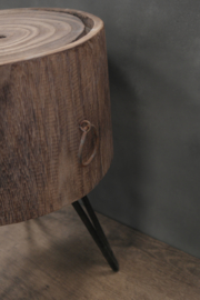 Paulownia wood stool with cover