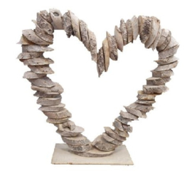 Wooden heart white