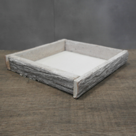 Bark tray natural-wash || 25 x 25