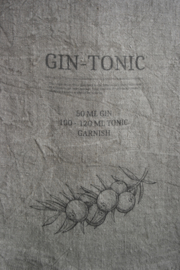 Wanddoek cocktail Gin- tonic || shabby linnen doek