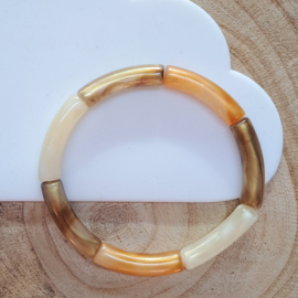 Tube armband golden orange / taupe / creme