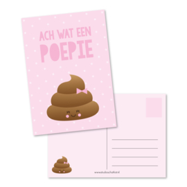 Poepie roze - kaart