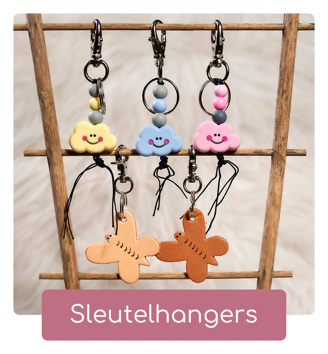 Sleutelhangers, handgemaakte sleutelhangers, leren sleutelhangers | Coloured Clouds