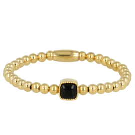 MY BENDEL | Gouden armband met Onyx edelsteen