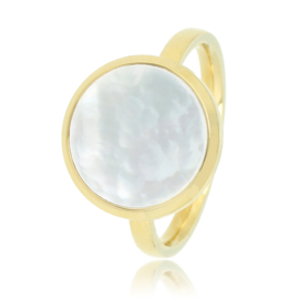 MY BENDEL | Gouden ronde ring parelmoer